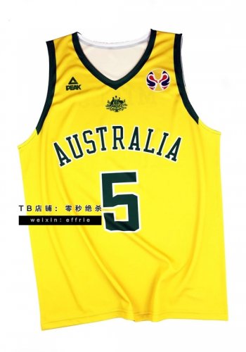 Patty Mills 5 Team Australia Basketball Jersey Yellow